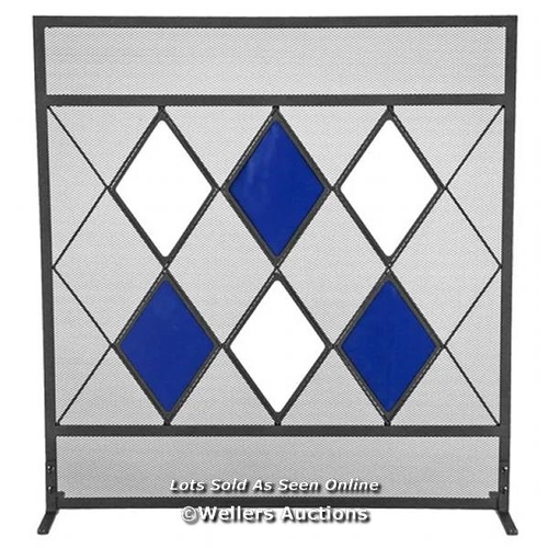 7785 - RRP: 65.99 - SYMPLE STUFF HARLEQUIN 1 PANEL STEEL FIREPLACE SCREEN  / APPEARS TO BE NEW, OPEN BOX - ... 