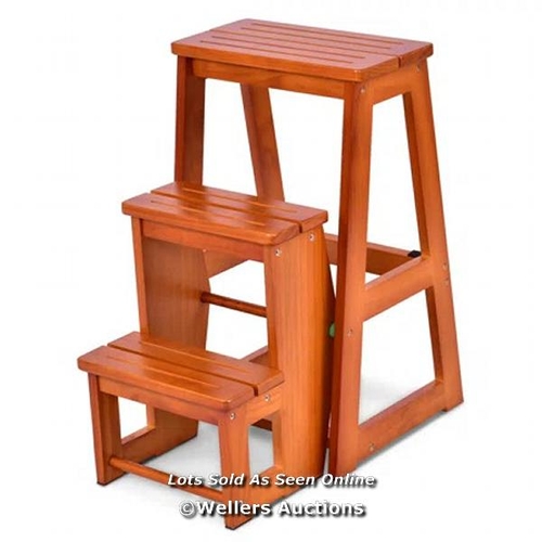 7788 - RRP: 50.99 - WFX UTILITY 3 - STEP WOOD STEP STOOL COLOUR: NATURAL / APPEARS TO BE NEW, OPEN BOX - UN... 