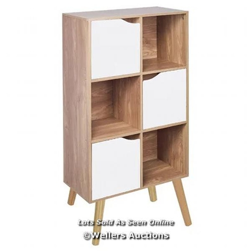 7799 - RRP: 79.99 - BOROUGH WHARF CONTEMPORARY 2-TIER WHITE BOOK CABINET 40X30X70 CM MADE OF SOLID PINE WOO... 