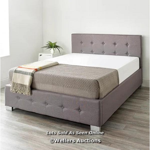 7813 - RRP: 269.99 - ZIPCODE DESIGN CADDO FABRIC UPHOLSTERED OTTOMAN BED FRAME SIZE: DOUBLE (4'6), COLOUR: ... 