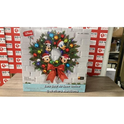 66 - DISNEY CHRISTMAS WREATH WITH 50 LED LIGHTS, 26