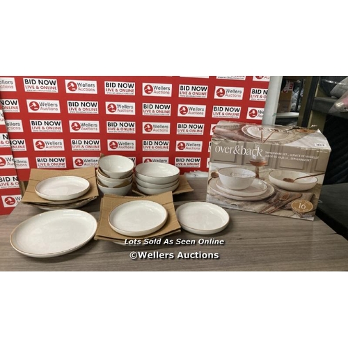 70 - OVER & BACK STONEWARE DINNERWARE SET / 2 ITEMS MISSNG / MINIMAL IF ANY SIGNS OF USE / C36