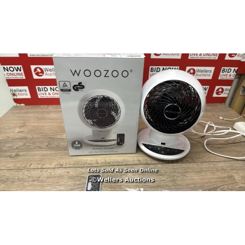 77 - IRIS WOOZOO 5 SPEED FAN / POWERS UP / MINIMAL IF ANY SIGNS OF USE / WITH REMOTE / C42