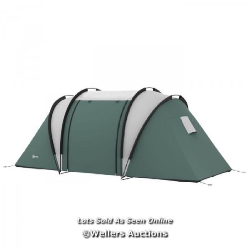 8040 - OUTSUNNY CAMPING TENT WITH 2 BEDROOMS AND LIVING AREA, 3000MM WATERPROOF FAMILY TENT, FOR FISHING HI... 