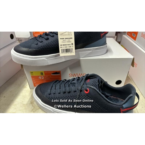 8630 - GENTS NEW AND BOXED SWIMS NAVY PARK SNEAKERS / UK 8 / G22-G32