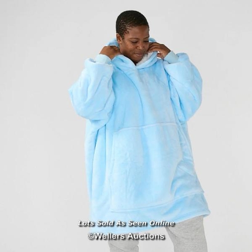 2020 - KUDD.LY HOODED TEDDY FLEECE SHERPA BLANKET - SKY BLUE / NEW / H21