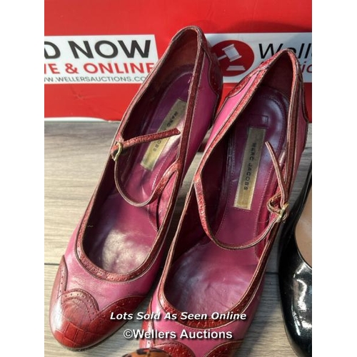 3200 - BAG OF LADIES PRE-OWNED HEELS INCL. MARC JACOBS, RUSSELL & BROMLEY, & HOBBS / G68