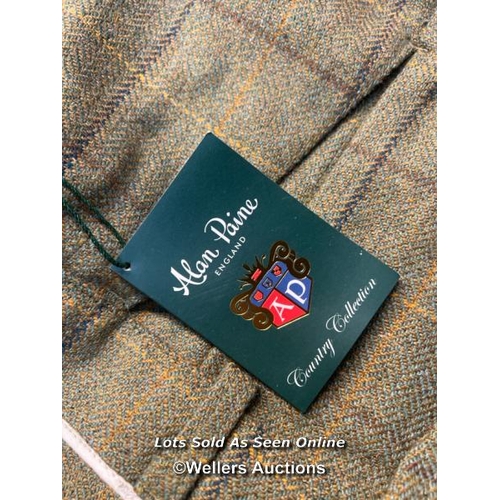 3227 - GENTS PRE-OWNED ALAN PAINE TWEED SHOOTING WAISTCOAT & TROUSERS / SIZE 5XL & 46W / TROUSERS HAVE TAGS... 