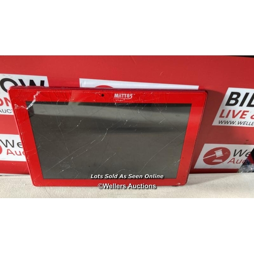 3979 - MATT 85 ANDROID TABLET / MODEL MATT85H / MAC 50A1320B4386 / RED / SCREEN DAMAGED