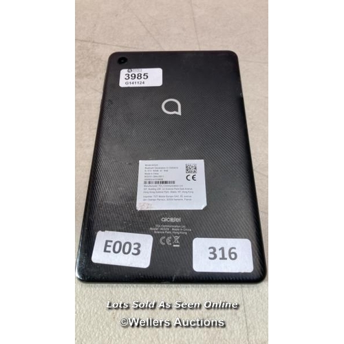 3985 - TABLET: ALCATEL/ MODEL 9032X/ ID: D050974/  SN: 350063141316608 - BLACK