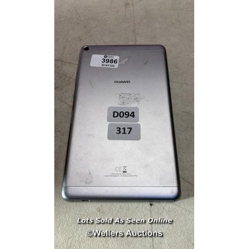 3986 - TABLET: HUAWEI / MODEL KOB-L09 / 518129 PRC - SILVER