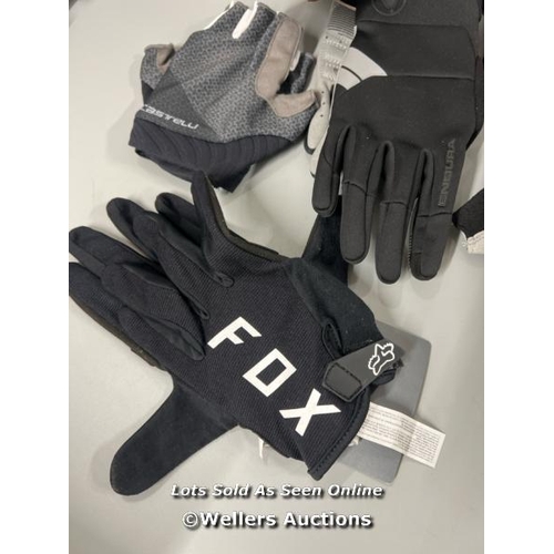 23 - X5 CYCLING GLOVES INCL. ENDURA, CASTELLI, & FOX  / T9