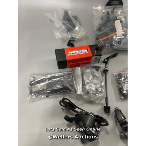 41 - ASSORTED PARTS AND ACCESSORIES INCL. LEVERS, BOTTOM BRACKET, & VARIOUS NUTS & BOLTS / T54