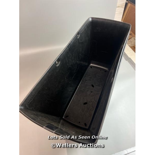 67 - X2 LARGE BLACK PLASTIC BASKETS / WITHOUT FIXTURES / T51