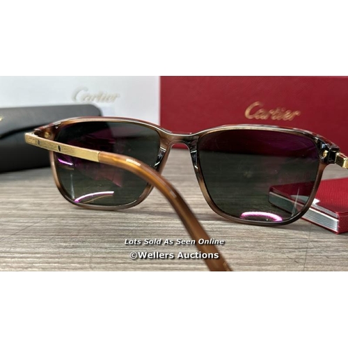 8259 - CARTIER CT0075S HAVANA GOLD SUNGLASSES / APPEARS NEW (EX-DISPLAY) / SEE IMAGES FOR CONDITION / G17 [... 