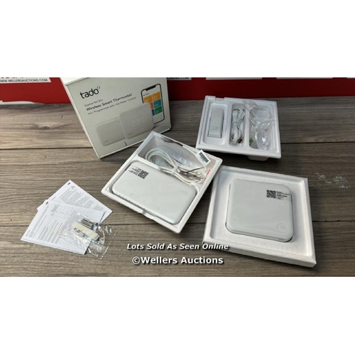 8267 - TADO SMART THERMOSTAT V3+ WITH HOT WATER CONTROL / APPEARS NEW, OPEN BOX / SEE IMAGE FOR ACCESSORIES... 