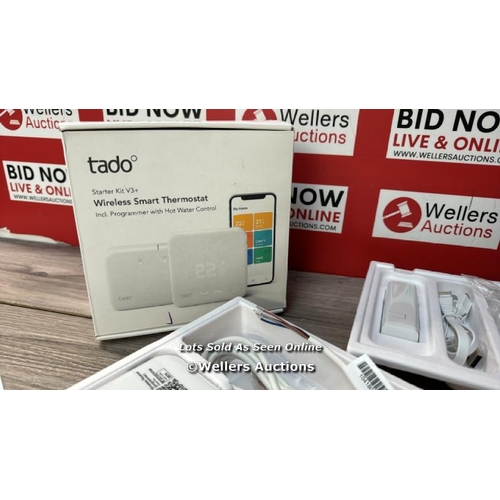 8267 - TADO SMART THERMOSTAT V3+ WITH HOT WATER CONTROL / APPEARS NEW, OPEN BOX / SEE IMAGE FOR ACCESSORIES... 