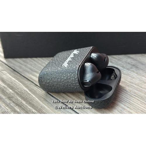 8276 - MARSHALL MINOR III WIRELESS EARBUDS IN BLACK / MINIMAL SIGNS OF USE / CONNECTS AND PLAYS MUSIC / SEE... 