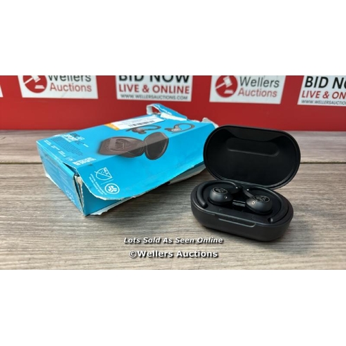 8277 - JLAB EPIC AIR SPORT ANC TRUE WIRELESS EARBUDS IN BLACK / MINIMAL SIGNS OF USE / CONNECTS AND PLAYS M... 