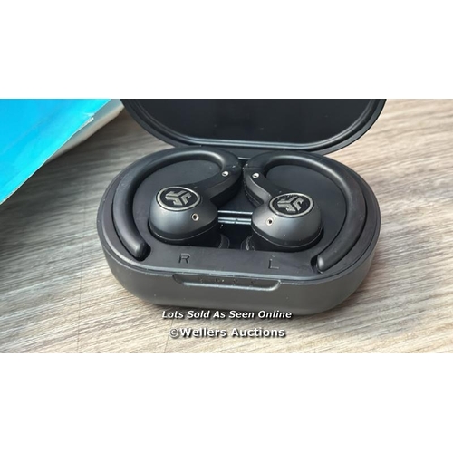 8277 - JLAB EPIC AIR SPORT ANC TRUE WIRELESS EARBUDS IN BLACK / MINIMAL SIGNS OF USE / CONNECTS AND PLAYS M... 