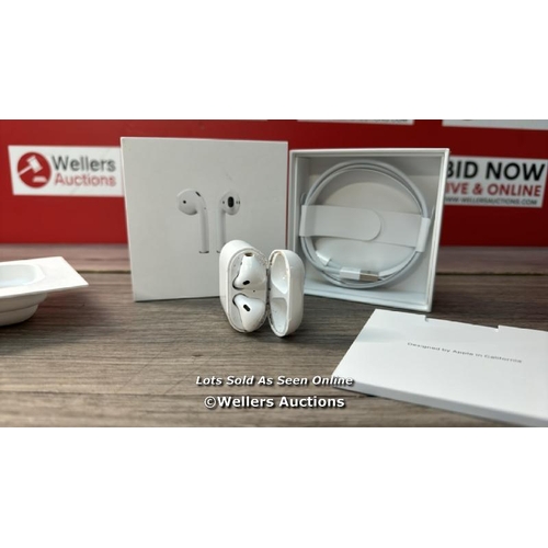 8278 - APPLE AIRPODS / 2ND GEN / WITH CHARGING CASE / MV7N2ZMA / SIGNS OF USE / CONNECTS AND PLAYS MUSIC / ... 