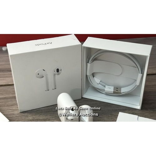 8278 - APPLE AIRPODS / 2ND GEN / WITH CHARGING CASE / MV7N2ZMA / SIGNS OF USE / CONNECTS AND PLAYS MUSIC / ... 