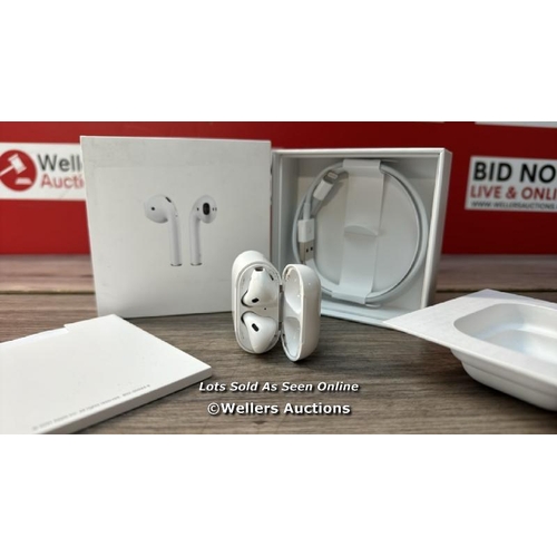 8279 - APPLE AIRPODS / 2ND GEN / WITH CHARGING CASE / MV7N2ZMA / SIGNS OF USE / CONNECTS AND PLAYS MUSIC / ... 