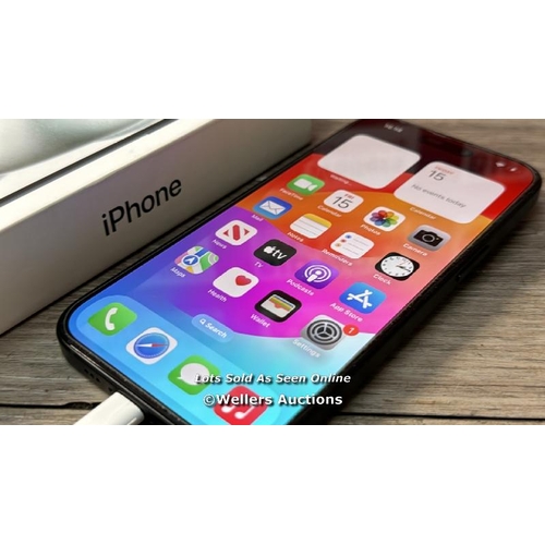 8293 - APPLE IPHONE 15 / 128GB / SIM FREE / BLACK / MTP03ZD/A / MINIMAL, IF ANY SIGNS OF USE / I-CLOUD UN-L... 