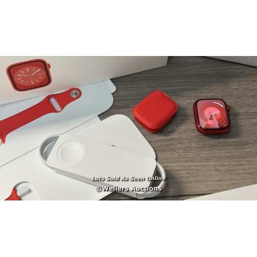 8294 - APPLE WATCH SERIES 8 /  41MM / GPS / MNJ23B/A  / (PRODUCT) RED & ALUMINIUM / MINIMAL, IF ANY SIGNS O... 