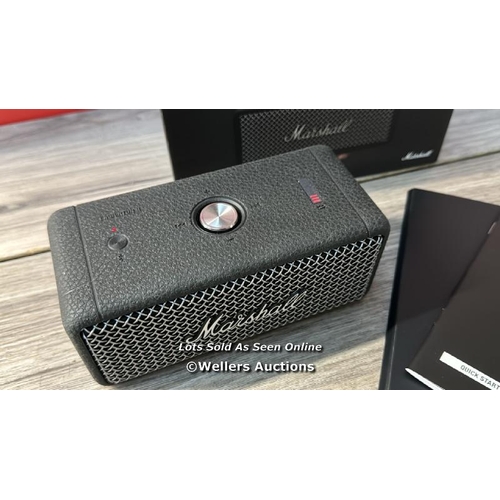 8296 - MARSHALL EMBERTON II PORTABLE, WATER RESISTANT SPEAKER / APPEARS NEW, OPEN BOX / POWERS UP & CONNECT... 