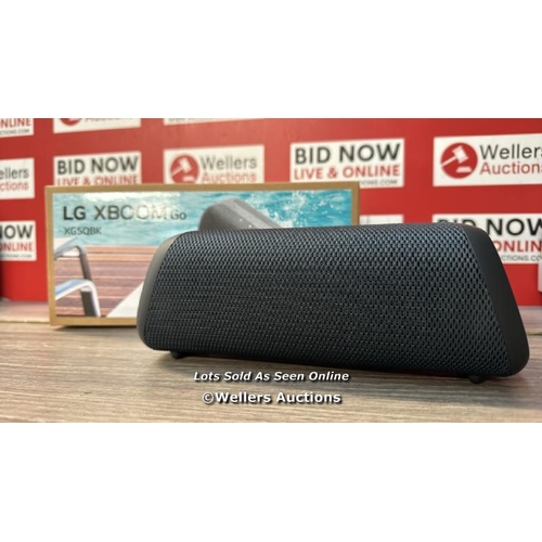 8297 - LG XG5 XBOOM GO PORTABLE BLUETOOTH SPEAKER / APPEARS NEW, OPEN BOX / POWERS UP & CONNECTS TO BLUETOO... 