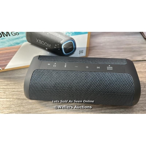 8297 - LG XG5 XBOOM GO PORTABLE BLUETOOTH SPEAKER / APPEARS NEW, OPEN BOX / POWERS UP & CONNECTS TO BLUETOO... 