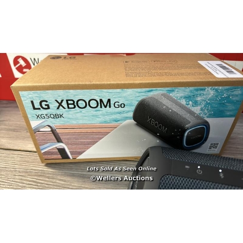 8297 - LG XG5 XBOOM GO PORTABLE BLUETOOTH SPEAKER / APPEARS NEW, OPEN BOX / POWERS UP & CONNECTS TO BLUETOO... 