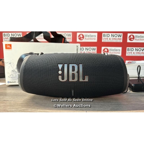 8299 - JBL XTREME 3 WIRELESS     / APPEARS NEW, OPEN BOX / POWERS UP & CONNECTS TO BLUETOOTH / SEE IMAGE FO... 