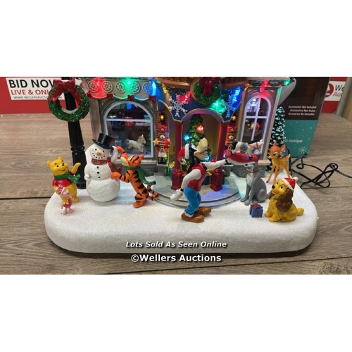 4011 - 1.25FT (38CM) DISNEY ANIMATED HOLIDAY TOY SHOP WITH LIGHTS AND MUSIC / NEW / OPEN BOX / C1