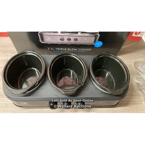 4078 - TRIPLE SLOW COOKER GREY (7.1L) / SIGNS OF USE / C9