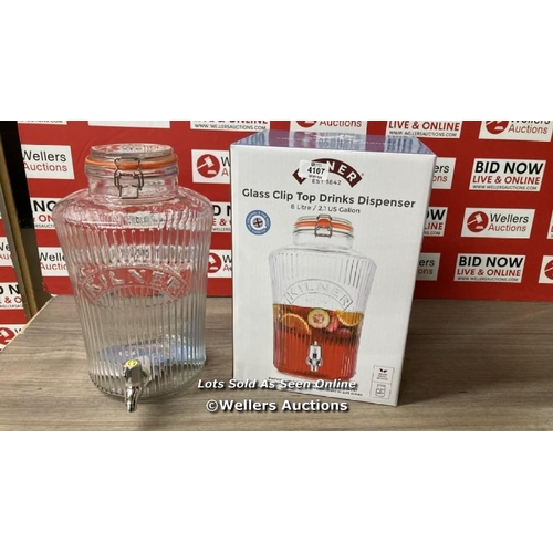 4107 - KILNER DRINK DISPENSER 8L / NEW IN OPEN BOX / B4