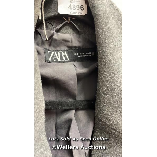 4896 - PRE OWNED COAT ZARA SIZE SMALL - GREY