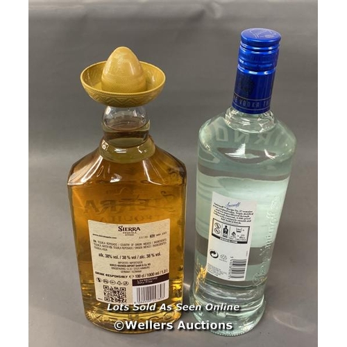 9507 - DRINKS X2 INC. SIERRA TEQUILA REPOSADO 1L 38% VOL + SMIRNOFF VODKA RECIPE N57 1L 50% VOL