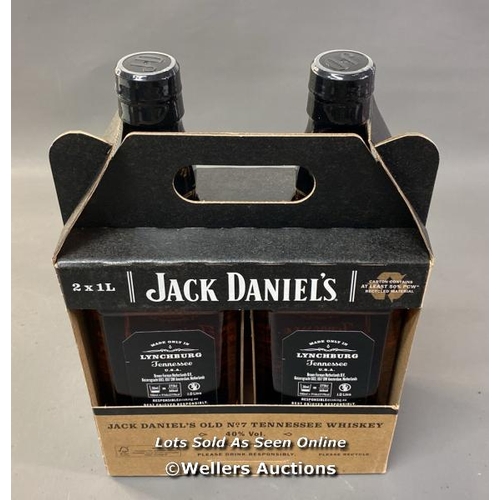 9523 - JACK DANIEL'S OLD NO7 WHISKEY BOX INC. 2X BOTTLES 1L 40%