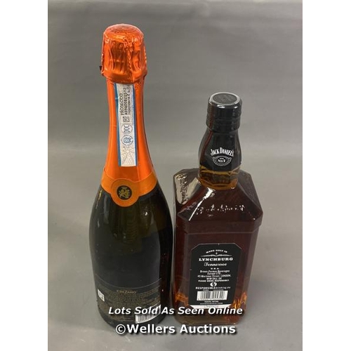 9524 - JACK DANIEL'S TENESSE SOUR MASH WHISKEY OLD NO7 BRAND 1L 40% + CINZANO PROSECCO CUVEE STORICA 75CL 1... 