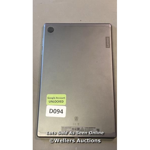 9544 - LENOVO TABLET  / : TB-X306X / IMEI: 863945051479063 / GOOGLE UNLOCKED - GREY