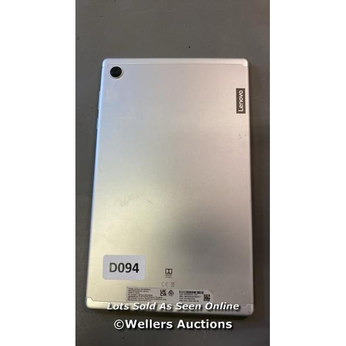 9557 - LENOVO TABLET / TB-X306XA / IMEI: 866563040169377/ GOOGLE LOCKED / SILVER