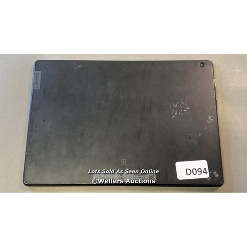 9563 - LENOVO TABLET / LENOVO TB-X505F / SN: HGAMAM2Q (70) / GOOGLE LOCKED / BLACK/ SCREEN DAMAGED