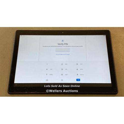 9565 - LENOVO TABLET  / TB-X505F / SN: HGAMBLTV (70) / GOOGLE LOCKED / BLACK