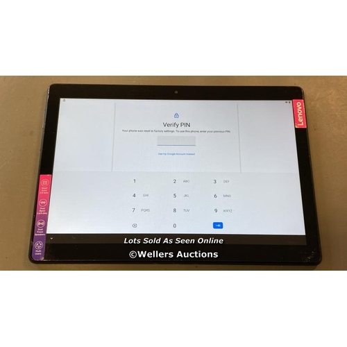 9566 - LENOVO TABLET / TB-X505F / SN: HA16THFD (70) / GOOGLE LOCKED / BLACK