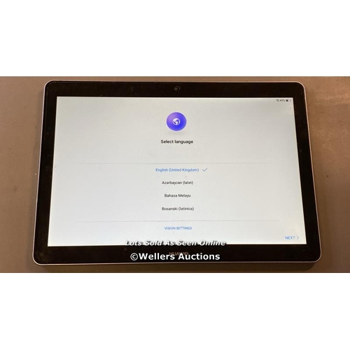 9573 - HUAWEI TABLET / AGS-W09 / GOOGLE LOCKED / SILVER