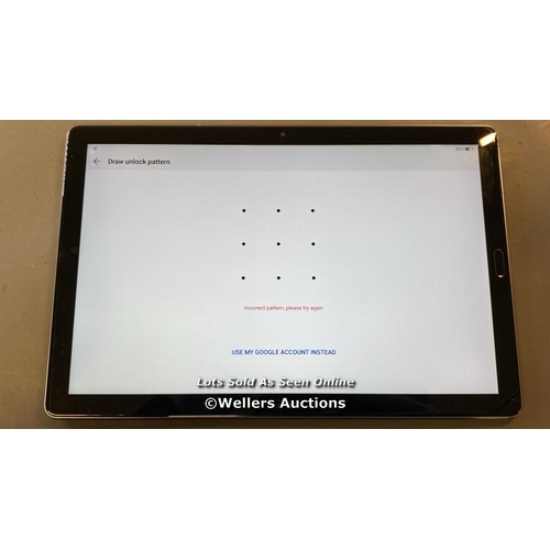 9577 - HUAWEI TABLET / CRM-W09 / GOOGLE LOCKED / GREY