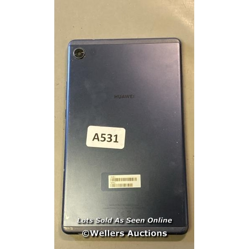 9587 - HUAWEI TABLET / KOB2-L09 / SN: 7TE9X20A06X04668 / GOOGLE LOCKED / NAVY BLUE / SCREEN DAMAGED