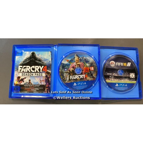 9713 - PS4 DVD GAME X2 INC. EA SPORTS FIFA 16 + FARCRY 4 (18 YEARS)